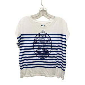 UT ThomasPaul Maritime Tee White Blue T-Shirt Tunic Sailboat Size Med